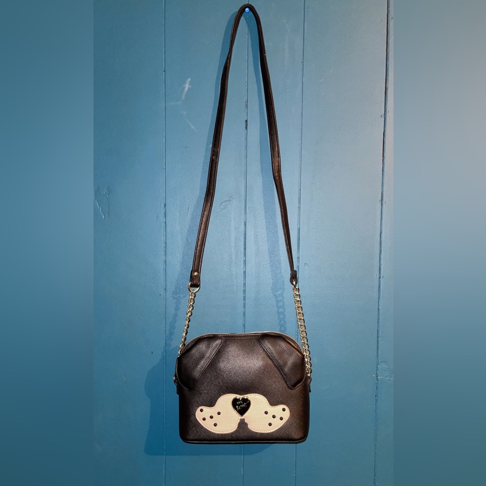 Betsey Johnson Dog Crossover Bag Black